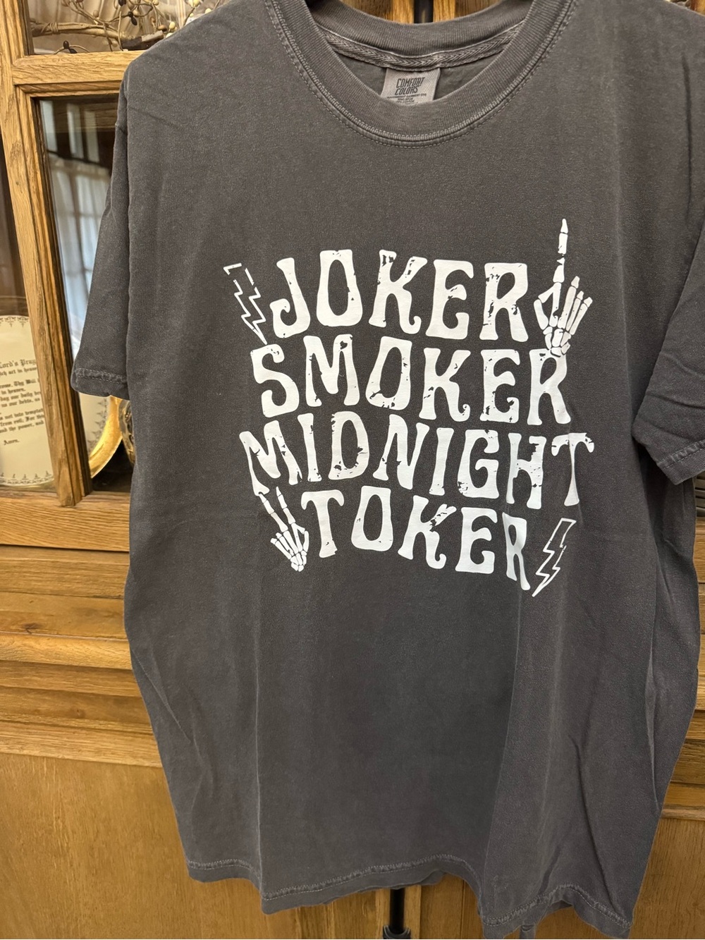 Comfort Colors Black Short-Sleeve 'Joker Smoker Midnight Toker' Graphic Tee